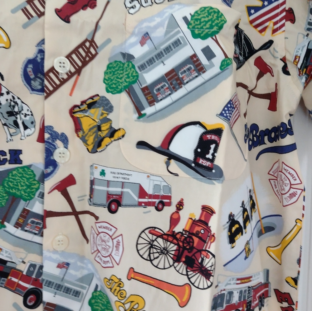 Hawaiian shirt with fire trucks - Kimoshan size L - Picture 4 of 6